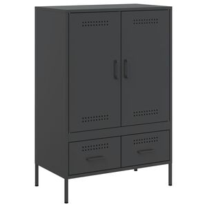 vidaXL Buffet haut noir 68x39x101,5 cm acier