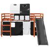 vidaXL Lit mezzanine enfants et tunnel blanc/noir 80x200cm pin massif