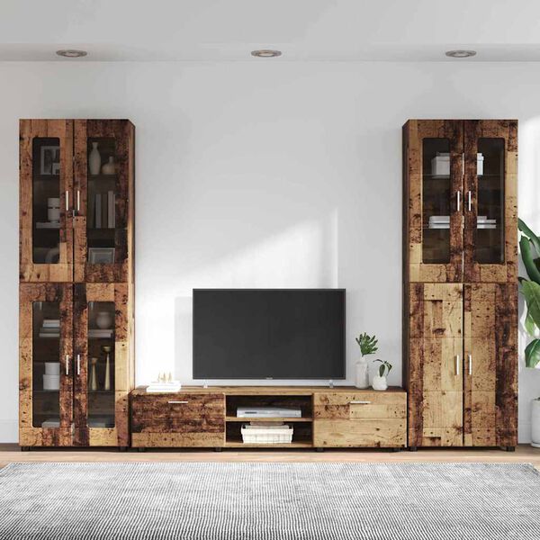 vidaXL Ensemble meuble TV avec tiroir Bois ancien Bois d'ing&eacute;nierie