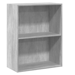 vidaXL Biblioth&egrave;que &agrave; 2 niveaux gris b&eacute;ton bois d'ing&eacute;nierie