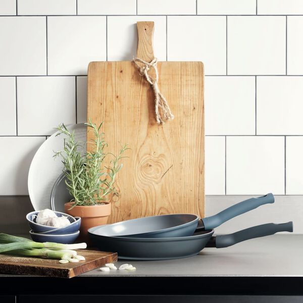 CUISINOX Ensemble de po&ecirc;les &agrave; frire 2 pcs Bleu denim