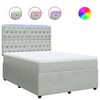 vidaXL Sommier &agrave; lattes de lit et matelas Gris clair 140x200cm Velours