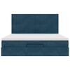 VidaXL Cadre de lit ottoman avec matelas bleu fonc&eacute; 160x200 cm velours