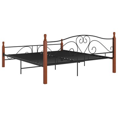 vidaXL Cadre de lit sans matelas noir métal 180x200 cm