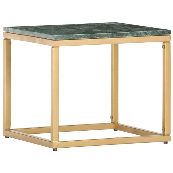vidaXL Table basse Vert 40x40x35 cm Pierre v&eacute;ritable et texture marbre