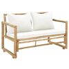 vidaXL Canap&eacute; de jardin &agrave; 2 places avec coussins Bambou