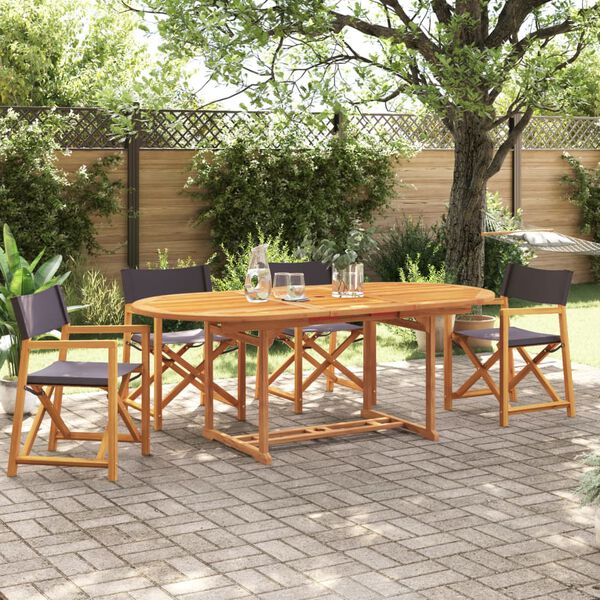 vidaXL Chaises de jardin pliables lot de 4 gris fonc&eacute; tissu