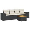 vidaXL Salon de jardin 5 pcs avec coussins noir r&eacute;sine tress&eacute;e