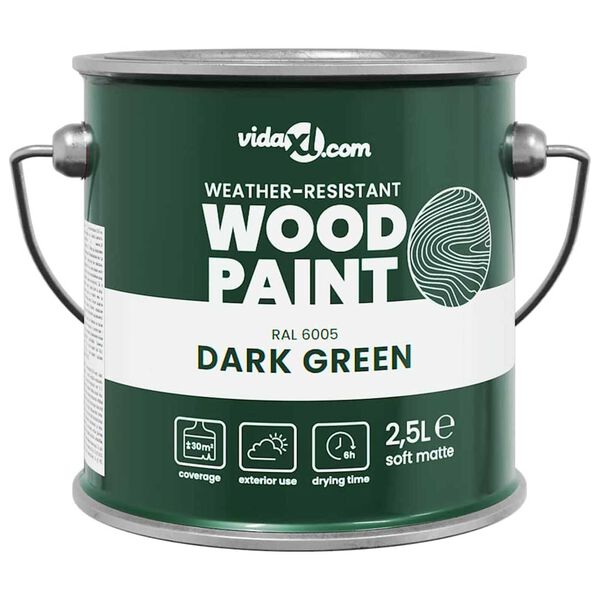 vidaXL Peinture pour bois Vert 16,5 x 16,5 x 15,9 cm Impression murale