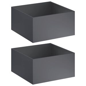 vidaXL Cache-pot de jardin 2 pc Anthracite 60 x 60 x 40 cm