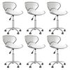 vidaXL Chaises pivotantes &agrave; manger lot de 6 blanc similicuir