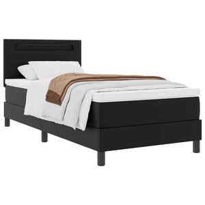 vidaXL Lit &agrave; ressorts avec matelas Noir 90 x 190 cm Simili cuir