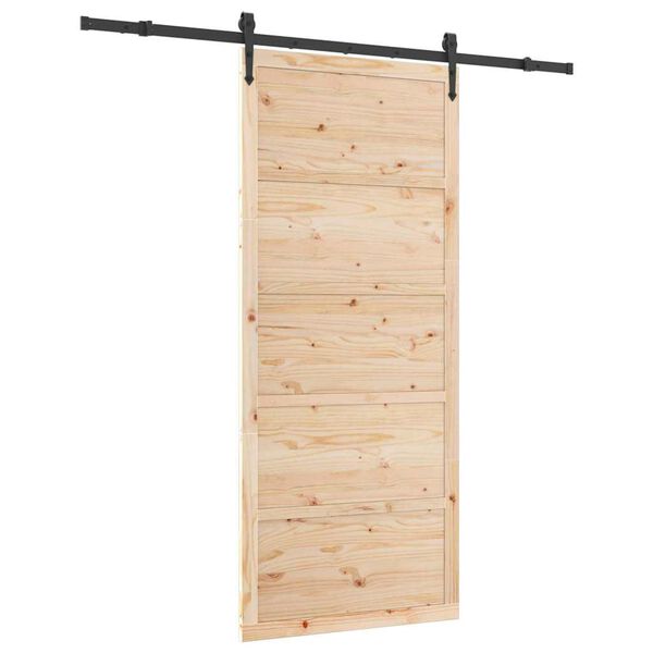 vidaXL Porte coulissante Marron 80 x 208 cm Bois de pin massif