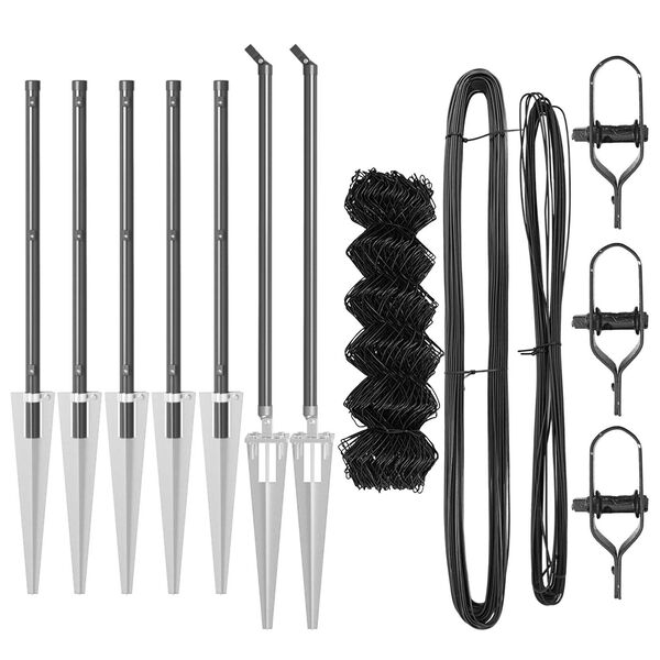 vidaXL Poteau de cl&ocirc;ture. Gris 10 x 1 m (maille de 60 x 60 mm)