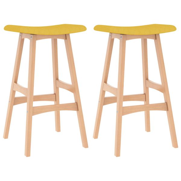 vidaXL Tabourets de bar lot de 2 jaune moutarde tissu