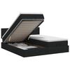 vidaXL Lit ottoman avec matelas avec t&ecirc;te de lit 2 pc Noir Tissu