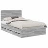 vidaXL Cadre de lit Gris Sonoma 120 x 190 cm Bois Ing&eacute;nierie