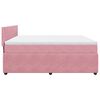 vidaXL Sommier &agrave; lattes de lit avec matelas Rose 200x200 cm Velours