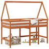 vidaXL Cadre de lit mezzanine Brun Cir&eacute; 90 x 190 cm Pin massif