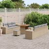vidaXL Ensemble de canapé de jardin 10 pcs Beige polyrotin