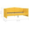 vidaXL Lit avec &eacute;clairage USB Jaune Velours 90x200 cm