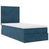 vidaXL Cadre de lit ottoman avec matelas bleu fonc&eacute; 100x200 cm velours