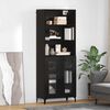 vidaXL Haut Armoire Ch&ecirc;ne noir 69,5 x 34 x 180 cm Bois d'ing&eacute;nierie