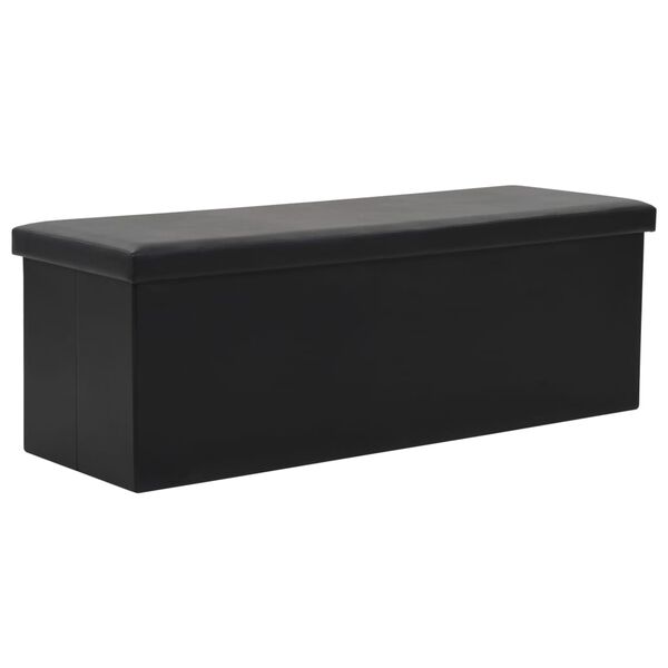 vidaXL Banc de rangement pliable Similicuir 110 x 38 x 38 cm Noir