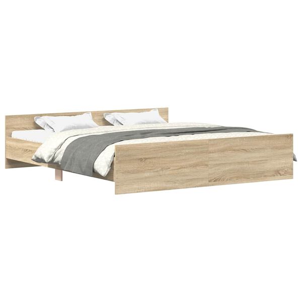 vidaXL Cadre de lit sans matelas ch&ecirc;ne sonoma 160x200 cm