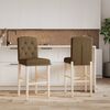 vidaXL Chaises de bar lot de 2 bois massif d'h&eacute;v&eacute;a et tissu