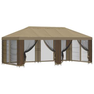 vidaXL Abri de jardin avec parois 6 x 3 m Beige Polyester et Acier