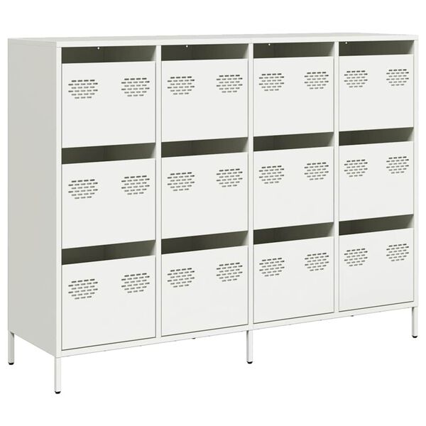 vidaXL Buffet blanc 135x39x103,5 cm acier laminé à froid