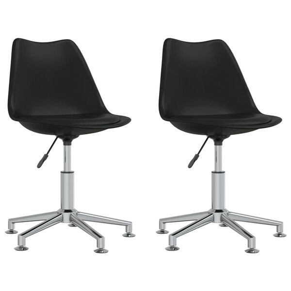 vidaXL Chaises &agrave; manger pivotantes lot de 2 noir similicuir