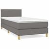 vidaXL Sommier &agrave; lattes de lit avec matelas Gris fonc&eacute; 80x200 cm Tissu