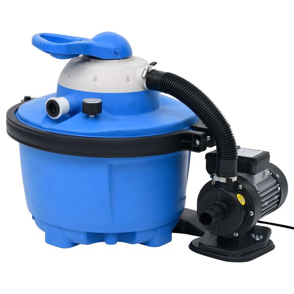 vidaXL Pompe de filtration &agrave; sable Bleu et noir 385x620x432mm 200W 25L