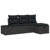 vidaXL Ensemble de canap&eacute; de jardin avec coussin 4 pcs Noir Poly rotin