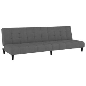 vidaXL Canap&eacute;-lit &agrave; 2 places gris fonc&eacute; velours