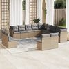 vidaXL Salon de jardin avec coussins 13 pcs beige r&eacute;sine tress&eacute;e