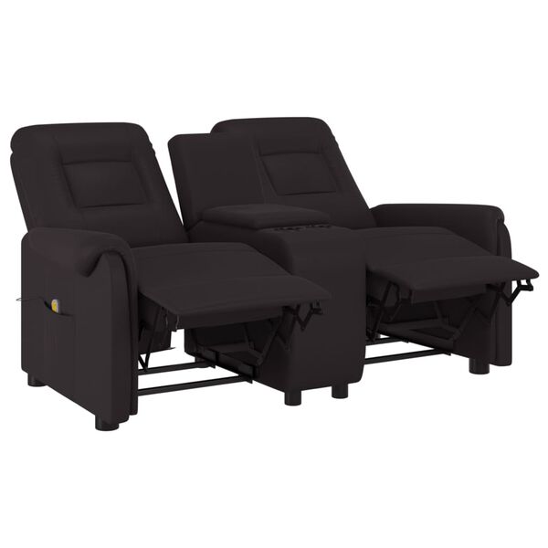 vidaXL Fauteuil de massage inclinable et porte-gobelet 2 places noir