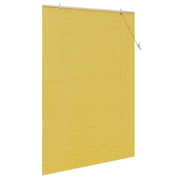 vidaXL Store enrouleur avec des rideaux Jaune 140 x 220 cm Bambou