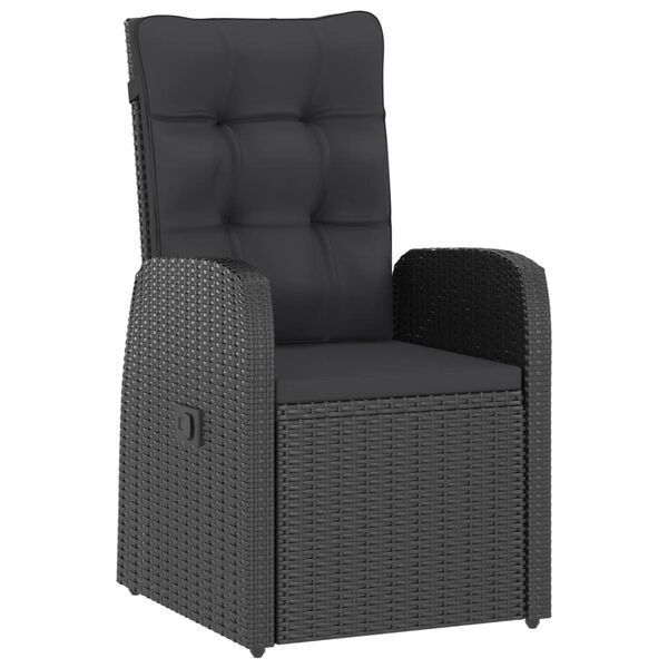 vidaXL Salon de jardin 11 pcs avec coussins résine tressée noir