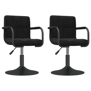 vidaXL Chaises pivotantes &agrave; manger lot de 2 noir velours