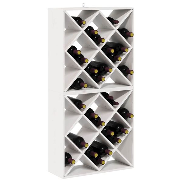 vidaXL &Eacute;tag&egrave;re &agrave; vin 2 pcs Blanc 62 x 25 x 62 cm Pin massif