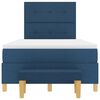 vidaXL Lit &agrave; ressorts avec matelas Bleu 120 x 190 cm tissu