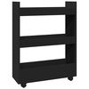 vidaXL Chariot de rangement &eacute;troit 3 niveaux noir bois d'ing&eacute;nierie
