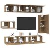 vidaXL Ensemble meuble TV 8 pcs Ch&ecirc;ne artisanal Bois d'ing&eacute;nierie