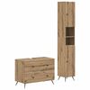 vidaXL Ensemble de 2 meubles de salle de bain BREDA Ch&ecirc;ne artisanal