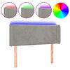 vidaXL T&ecirc;te de lit &agrave; LED Gris clair 83x16x78/88 cm Velours