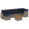 vidaXL Ensemble de canap&eacute; de jardin 8 pcs avec coussins gris r&eacute;sine tress&eacute;e