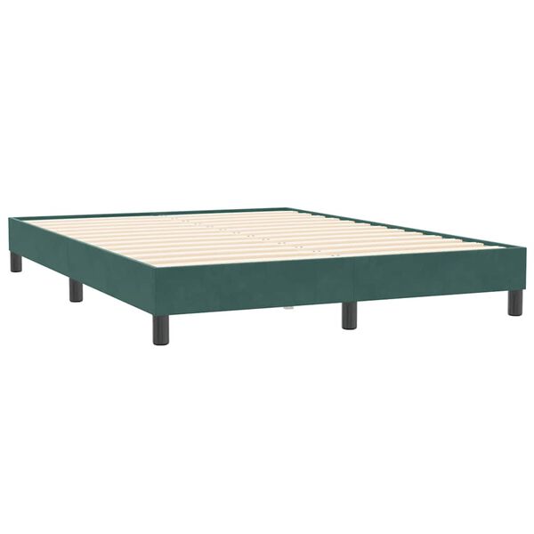 vidaXL Sommier &agrave; lattes de lit et matelas vert fonc&eacute; 160x210cm velours